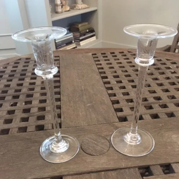 Simon Pearce pair of glass candlesticks - Picture 2 of 6